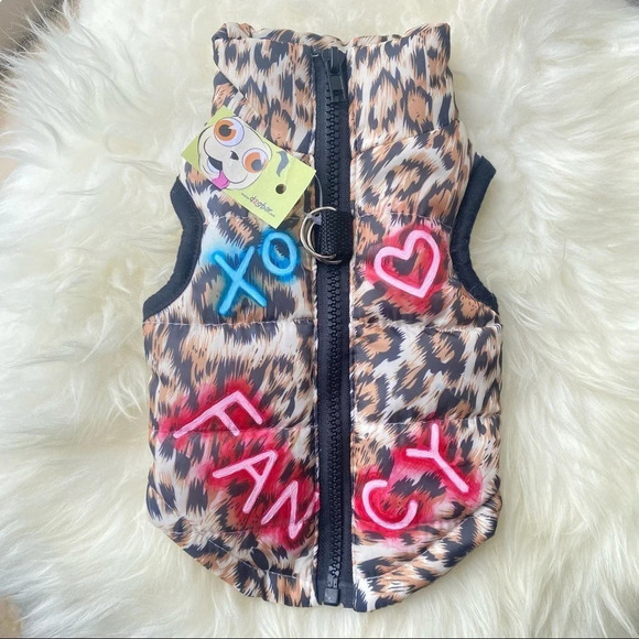 Handpainted Leopard Print Puffer Jacket Small 🐶 - Picture 8 of 8